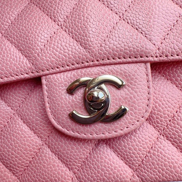 Chanel Caviar Quilted Medium Double Flap Pink Bag - Picture 6 of 10